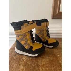 Merrell Little Kid's Boots Snow Crush 2.0 Jr. Waterproof Wheat Brown US 4 M New